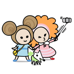 [LINEスタンプ] Nichy ＆ Dewy : Girl's Day