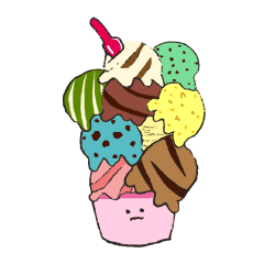 [LINEスタンプ] アイスクリームとソフトクリームの日常