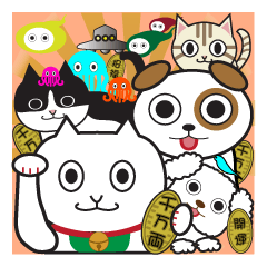 [LINEスタンプ] フクとちゃちゃ丸と愉怪な仲間たち
