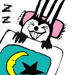[LINEスタンプ] Cheerful rabbit with ears to hear.