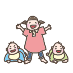 [LINEスタンプ] ふたごと 双子とその家族の育児スタンプ