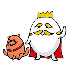 [LINEスタンプ] たまごな王様と犬