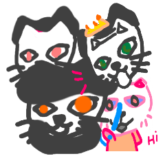 [LINEスタンプ] cute color cat picture