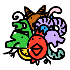 [LINEスタンプ] The 12 Odd Chinese Animals Zodiac