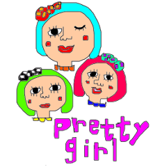 [LINEスタンプ] pretty pretty girl