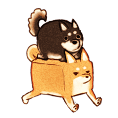 [LINEスタンプ] 柴犬 四角モモ＆丸いポポ