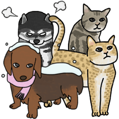 [LINEスタンプ] 犬と猫と私