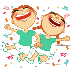 [LINEスタンプ] Q Boy and Girl