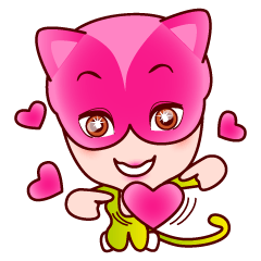 [LINEスタンプ] Chompoo Rose Apple Meow, the charmed catの画像（メイン）
