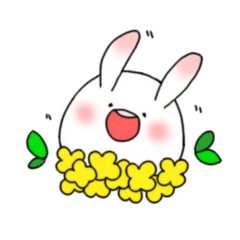 [LINEスタンプ] もちもち白うさぎ生活