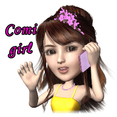 [LINEスタンプ] 3D pretty girl Comi.の画像（メイン）
