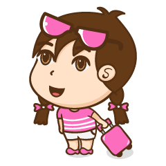 [LINEスタンプ] Chibi girl Summer Holidays