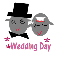 [LINEスタンプ] Wedding day of chubby sheepsの画像（メイン）