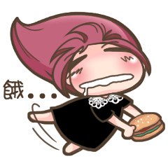 [LINEスタンプ] Miss rose pink loves food