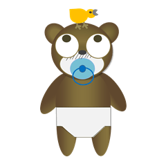 [LINEスタンプ] Diaper baby bearの画像（メイン）