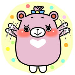 [LINEスタンプ] Bear-Pink chan