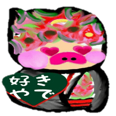 [LINEスタンプ] part9(油絵描)大阪タコヤキ豚こうもりの画像（メイン）