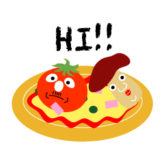 [LINEスタンプ] トマトとキノコ