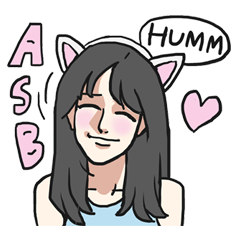 [LINEスタンプ] AsB - The Comic Cat Girls
