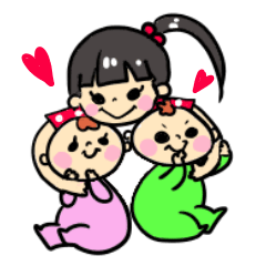 [LINEスタンプ] ちーくんといとこのるーちゃんひーちゃん