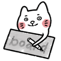 [LINEスタンプ] UglyCat with board Part1の画像（メイン）
