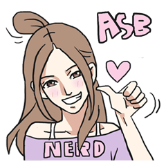 [LINEスタンプ] AsB - Nerd Girls Vol.1 (I'M a Nerd)
