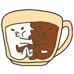 [LINEスタンプ] 混ざらないミルクとコーヒー