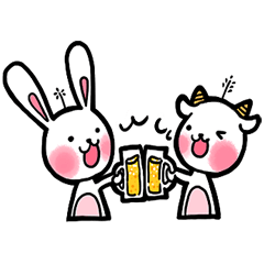 [LINEスタンプ] Hua rabbit ＆ Mi sheep