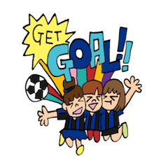 [LINEスタンプ] 青黒サッカー応援宣言