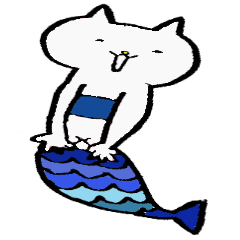 [LINEスタンプ] 人魚猫じゃなくて猫魚