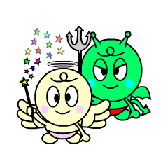 [LINEスタンプ] small angel and small devil