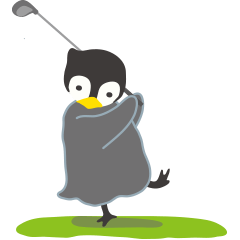 双子ペンギンPea ＆ Cheeのゴルフ