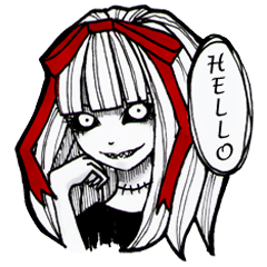 [LINEスタンプ] red bow (Eng Ver.)の画像（メイン）