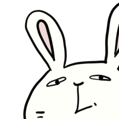 [LINEスタンプ] 怪訝そうなウサギ