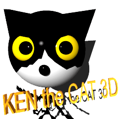 [LINEスタンプ] KEN the CAT, oRiginal 3D ケン猫3Dの画像（メイン）