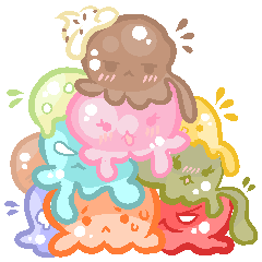 [LINEスタンプ] Pastel Octopus Ice-cream