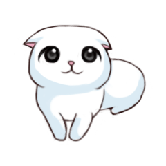 [LINEスタンプ] Scottish Fold-White Rabbit