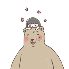 [LINEスタンプ] Xiu Xiu Bear and the little girl