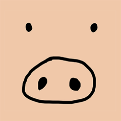 [LINEスタンプ] Big head pig