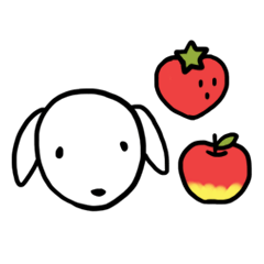 [LINEスタンプ] りんごといちごとこいぬ