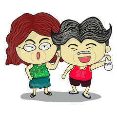 [LINEスタンプ] Mr.Chan ＆ Mrs.Nang