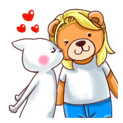 [LINEスタンプ] J Bear ＆ F Cat