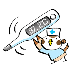 [LINEスタンプ] Get well soon with sparrow nurse