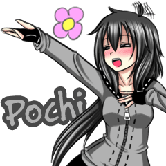 [LINEスタンプ] Pochi : [ECHO OBAKE]