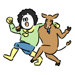 [LINEスタンプ] 牛さんとファーマー