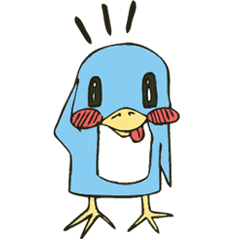 [LINEスタンプ] Cartoon blue penguin