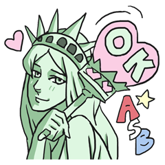[LINEスタンプ] AsB - The Statue Of Liberty Club v1