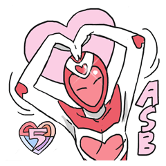 [LINEスタンプ] AsB - Kokoro Five (Heart Ranger)