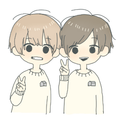 [LINEスタンプ] ふたごのアオとアメ