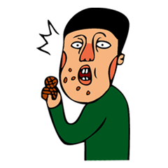 [LINEスタンプ] red nose boy